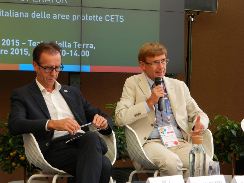 Evento CETS 09/09/2015: Antonello Zulberti, Membro del Consiglio Direttivo di Federparchi - Europarc Italia; Giampiero Sammuri, Presidente Federparchi - Europarc Italia