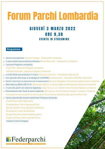 Forum Parchi Lombardia: strategia di sviluppo  e valorizzazione delle aree protette
