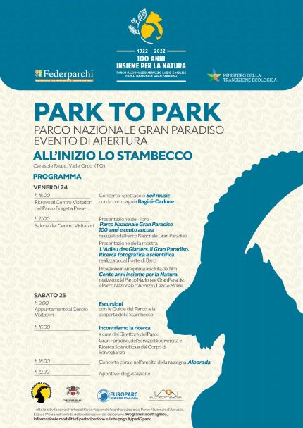 Park to Park, proseguono le celebrazioni per i 100 anni del Parco Nazionale D’Abruzzo, Lazio e Molise e del Parco Nazionale Gran Paradiso