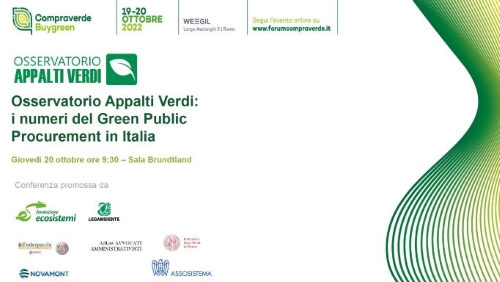 I numeri del Green Public Procurement in Italia, il 20 ottobre conferenza dell’Osservatorio Appalti Verdi